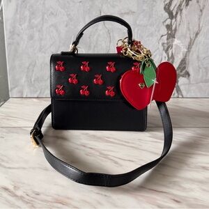Betsey Johnson Cherry Embellished Mini Top Handle Crossbody Bag